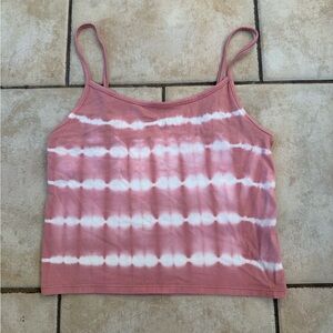 American Eagle Outfitters Pink & White Tie-Dye Camisole
